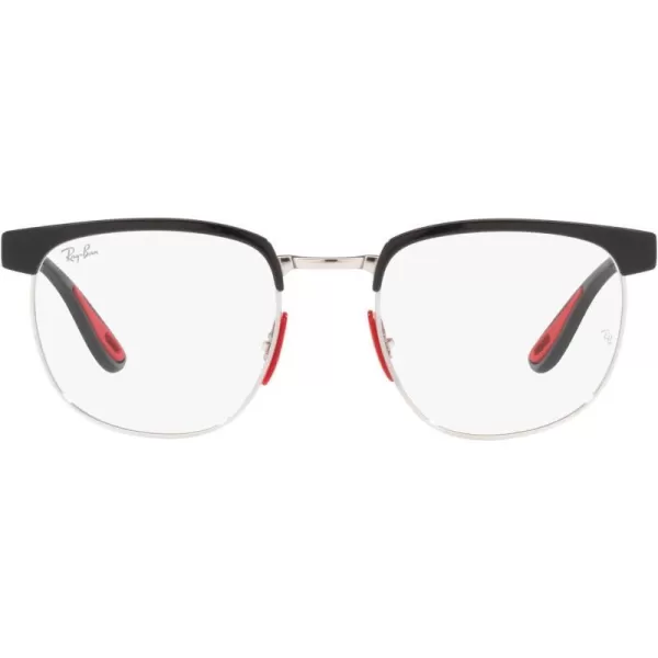 RayBan Rx3698vm Scuderia Ferrari Collection Square Prescription Eyewear FramesBlack on SilverDemo Lens