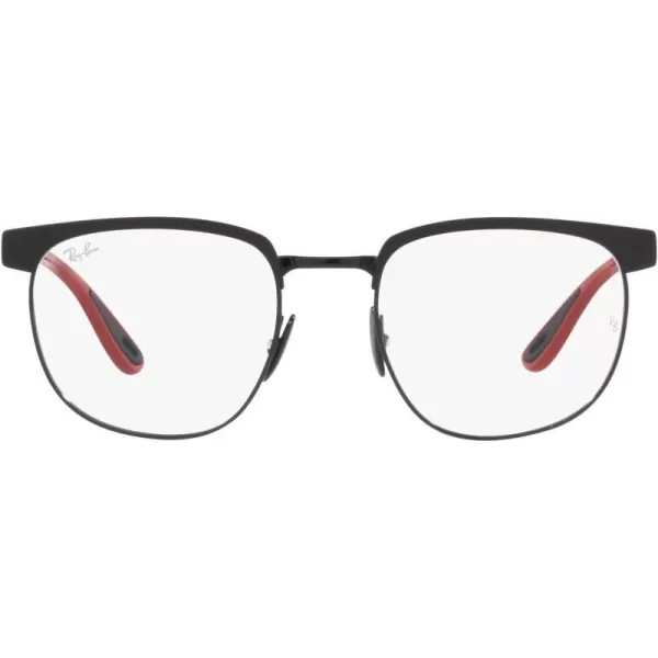 RayBan Rx3698vm Scuderia Ferrari Collection Square Prescription Eyewear FramesMatte Black on BlackDemo Lens