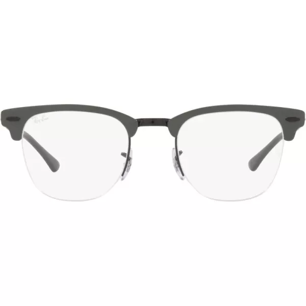 RayBan Rx3716vm Clubmaster Metal Square Prescription Eyeglass FramesGrey on BlackDemo Lens