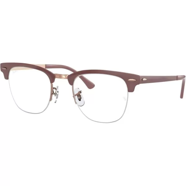 RayBan Rx3716vm Clubmaster Metal Square Prescription Eyeglass FramesLight Brown on CopperDemo Lens