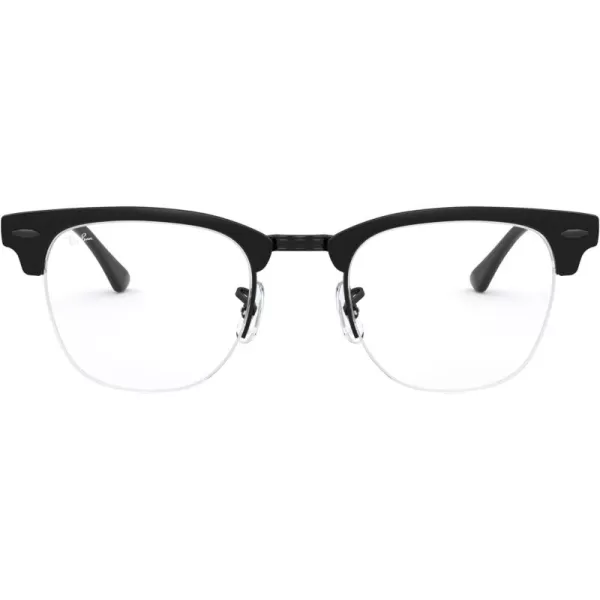 RayBan Rx3716vm Clubmaster Metal Square Prescription Eyeglass FramesMatte Black on BlackDemo Lens