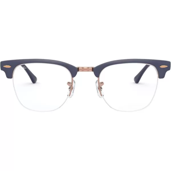 RayBan Rx3716vm Clubmaster Metal Square Prescription Eyeglass FramesMatte Dark Blue on CopperDemo Lens