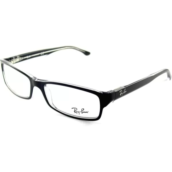 RayBan Rx5114 Rectangular Prescription Eyeglass FramesBlack on TransparentDemo Lens