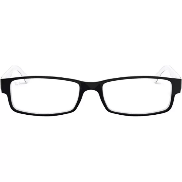 RayBan Rx5114 Rectangular Prescription Eyeglass FramesBlack on WhiteDemo Lens