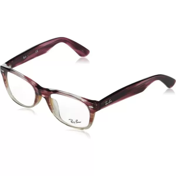 RayBan Rx5184f New Wayfarer Low Bridge Fit Square Prescription Eyewear FramesGradient Bordeaux HavanaDemo Lens