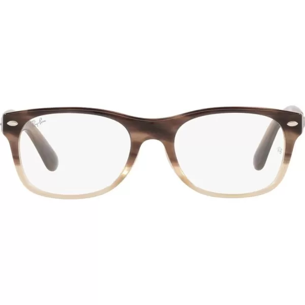 RayBan Rx5184f New Wayfarer Low Bridge Fit Square Prescription Eyewear FramesGradient Brown HavanaDemo Lens