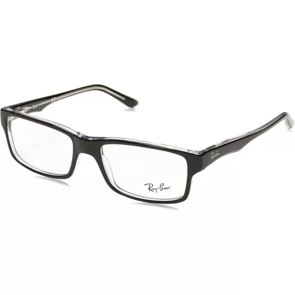 RayBan Rx5245 Square Prescription Eyeglass FramesBlack on TransparentDemo Lens