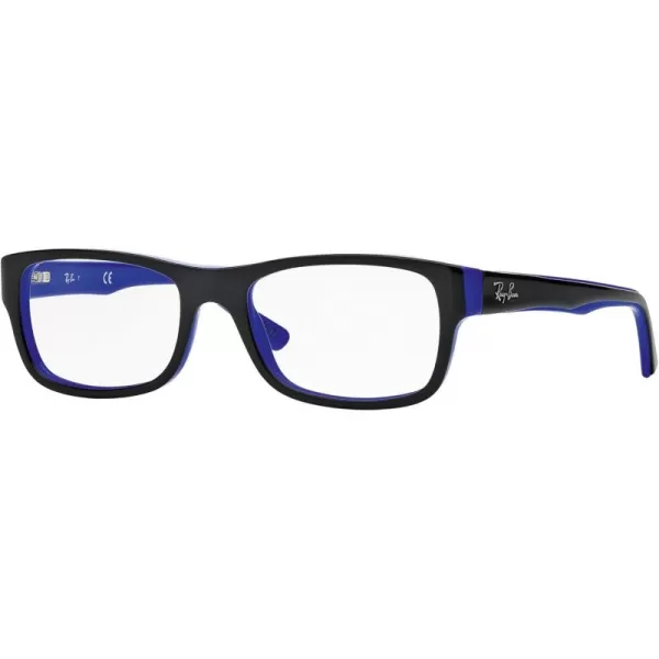 RayBan Rx5268 Rectangular Prescription Eyeglass FramesBlack on BlueDemo Lens