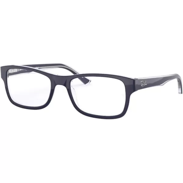 RayBan Rx5268 Rectangular Prescription Eyeglass FramesBlue on TransparentDemo Lens