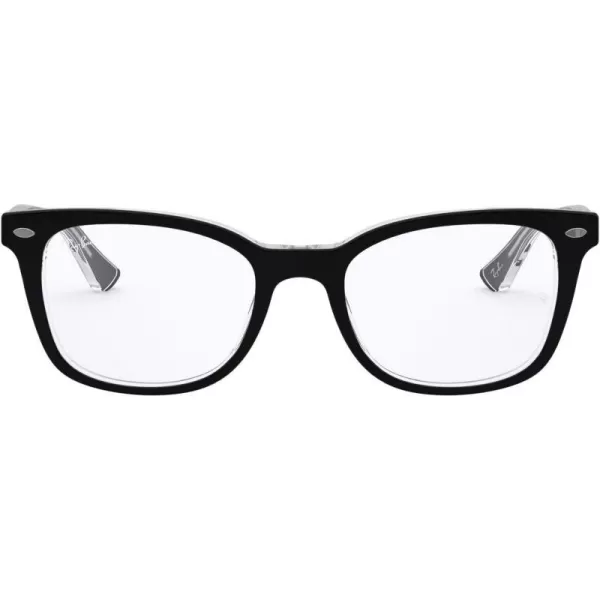 RayBan Rx5285 Square Prescription Eyeglass FramesBlack on TransparentDemo Lens