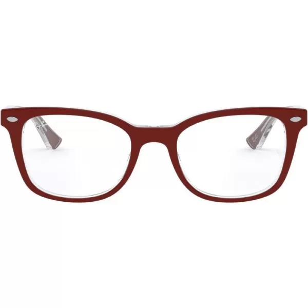 RayBan Rx5285 Square Prescription Eyeglass FramesBordeaux on TransparentDemo Lens