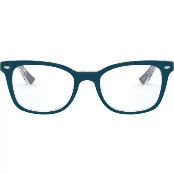 RayBan Rx5285 Square Prescription Eyeglass FramesTurquoise on TransparentDemo Lens