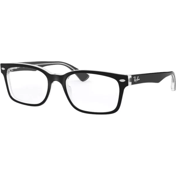 RayBan Rx5286 Square Prescription Eyeglass FramesBlack on TransparentDemo Lens