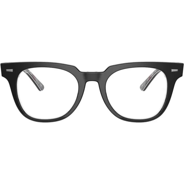 RayBan Rx5377 Meteor Square Prescription Eyeglass FramesBlack on Chevron GreyBurgundyDemo Lens