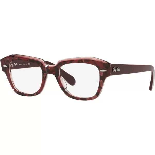 RayBan Rx5486 State Street Cat Eye Prescription Eyeglass FramesHavana on Transparent PurpleDemo Lens