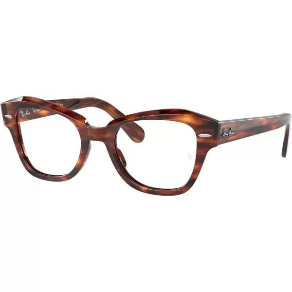 RayBan Rx5486 State Street Cat Eye Prescription Eyeglass FramesStriped HavanaDemo Lens