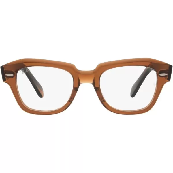 RayBan Rx5486 State Street Cat Eye Prescription Eyeglass FramesTransparent BrownDemo Lens