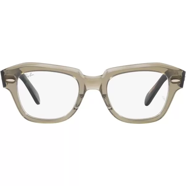 RayBan Rx5486 State Street Cat Eye Prescription Eyeglass FramesTransparent GreenDemo Lens