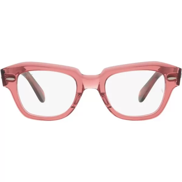 RayBan Rx5486 State Street Cat Eye Prescription Eyeglass FramesTransparent PinkDemo Lens