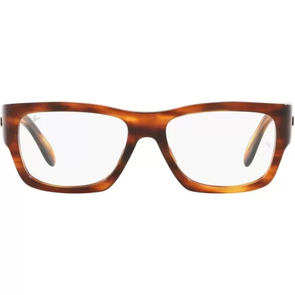 RayBan Rx5487 Nomad Wayfarer Square Prescription Eyeglass FramesStriped HavanaDemo Lens