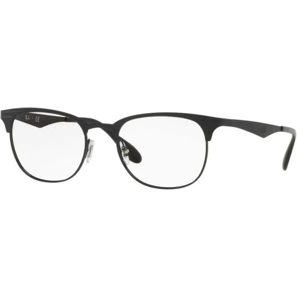 RayBan Rx6346 Square Prescription Eyeglass FramesMatte Black on BlackDemo Lens