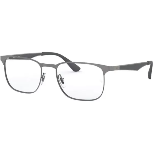 RayBan Rx6363 Square Prescription Eyeglass FramesBrushed Gunmetal on GunmetalDemo Lens