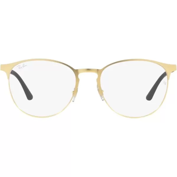 RayBan Rx6375f Low Bridge Fit Round Prescription Eyeglass FramesMatte Gold on GoldDemo Lens