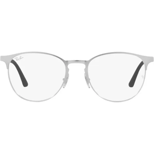 RayBan Rx6375f Low Bridge Fit Round Prescription Eyeglass FramesMatte Silver on SilverDemo Lens