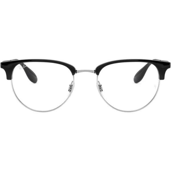 RayBan Rx6396 Round Prescription Eyeglass FramesSilver BlackDemo Lens