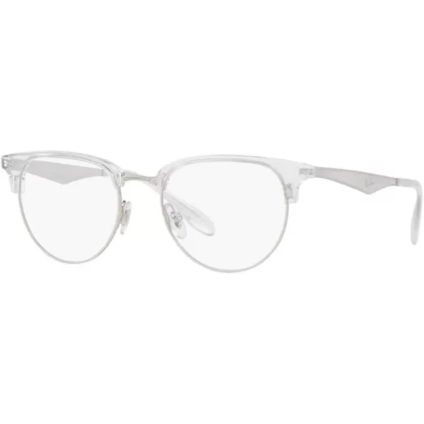 RayBan Rx6396 Round Prescription Eyeglass FramesSilver WhiteDemo Lens