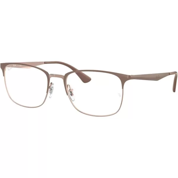 RayBan Rx6421 Square Prescription Eyeglass FramesBeige on CopperDemo Lens