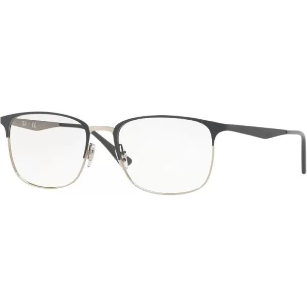 RayBan Rx6421 Square Prescription Eyeglass FramesGrey on SilverDemo Lens