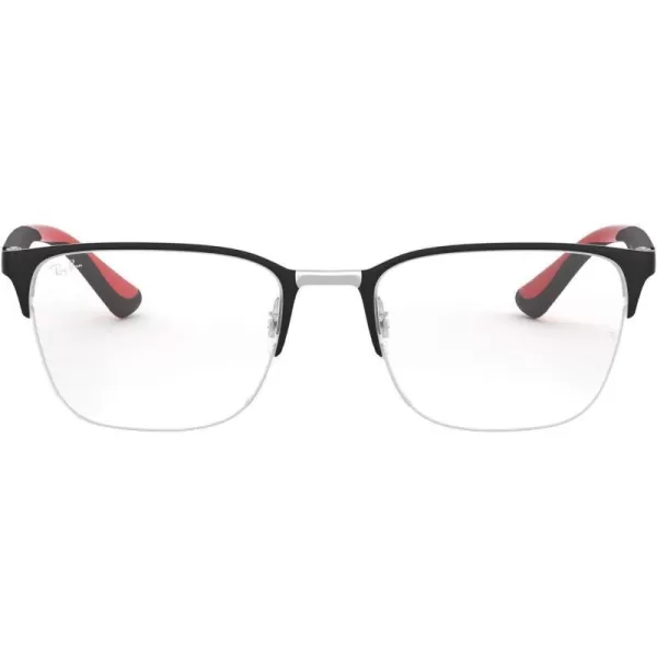 RayBan Rx6428 Square Prescription Eyeglass FramesMatte Black on SilverDemo Lens