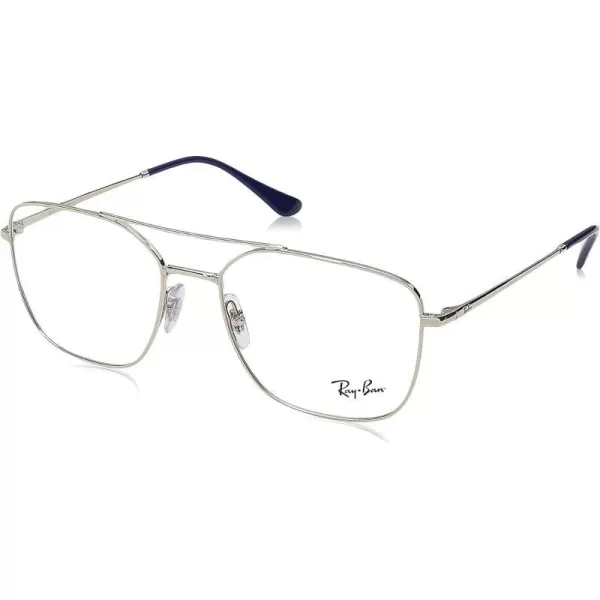 RayBan Rx6450 Square Prescription Eyeglass FramesSilverDemo Lens