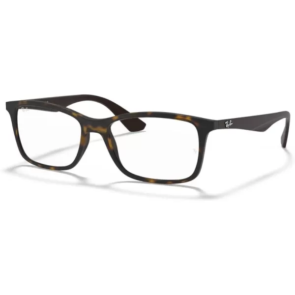 RayBan Rx7047 Rectangular Prescription Eyeglass FramesMatte HavanaDemo Lens