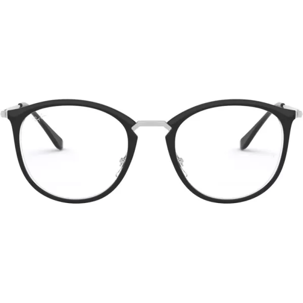 RayBan Rx7140 Square Prescription Eyewear FramesBlack on TransparentDemo Lens