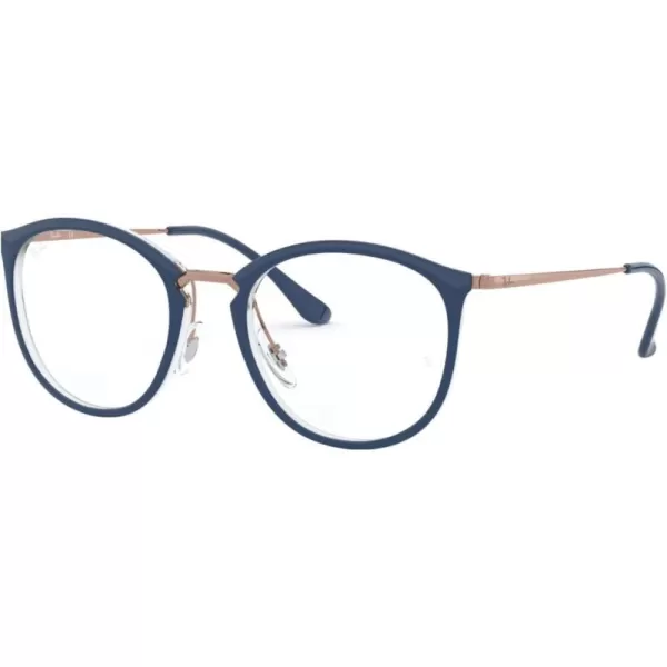 RayBan Rx7140 Square Prescription Eyewear FramesBlue on TransparentDemo Lens