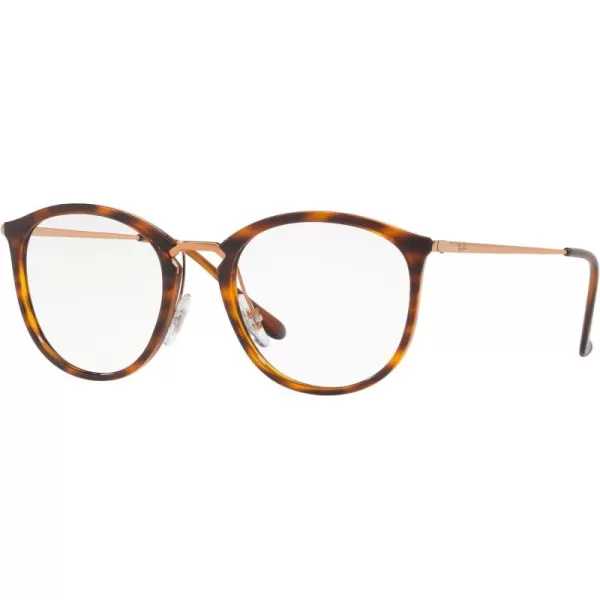 RayBan Rx7140 Square Prescription Eyewear FramesStriped HavanaDemo Lens