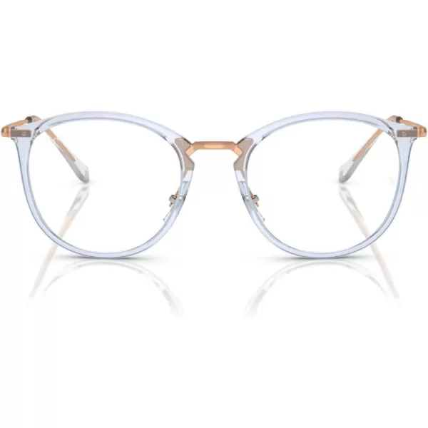 RayBan Rx7140 Square Prescription Eyewear FramesTransparent Light BlueDemo Lens