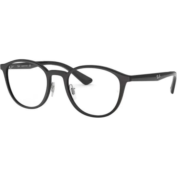 RayBan Rx7156 Round Prescription Eyeglass FramesMatte BlackDemo Lens