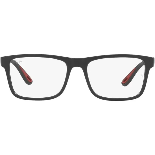 RayBan Rx7205m Scuderia Ferrari Collection Rectangular Prescription Eyewear FramesMatte BlackDemo Lens