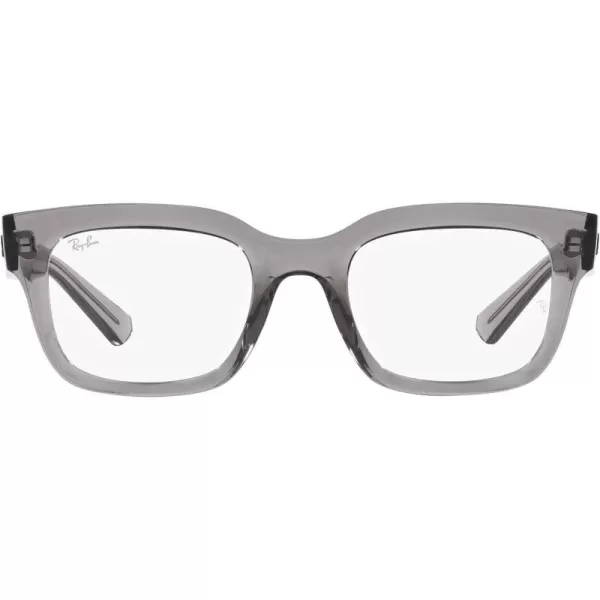 RayBan Rx7217 Chad Rectangular Prescription Eyewear FramesTransparent GreyDemo Lens