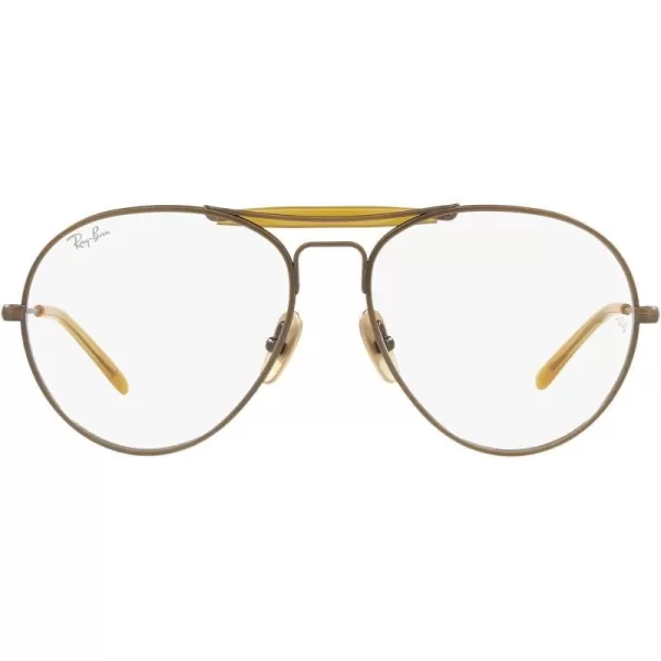 RayBan Rx8063v Titanium Aviator Prescription Eyewear FramesDemi Gloss Antique GoldDemo Lens