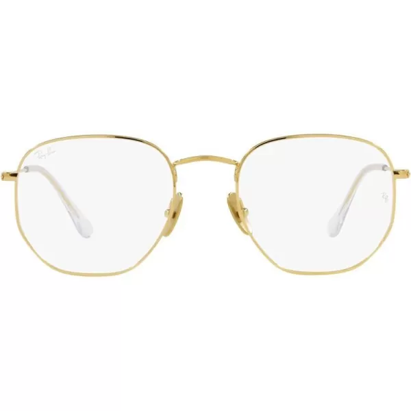 RayBan Rx8148v Hexagonal Titanium Prescription Eyewear FramesLegend GoldDemo Lens