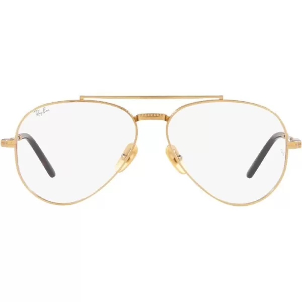 RayBan Rx8225v Aviator Titanium Pilot Prescription Eyewear FramesGoldDemo Lens