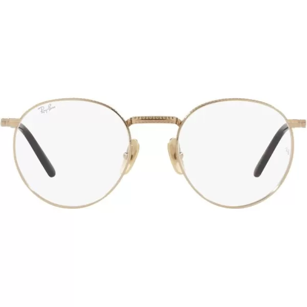 RayBan Rx8237v Round Titanium Prescription Eyewear FramesGoldDemo Lens