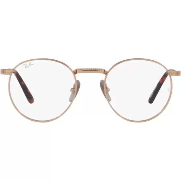 RayBan Rx8237v Round Titanium Prescription Eyewear FramesRose GoldDemo Lens