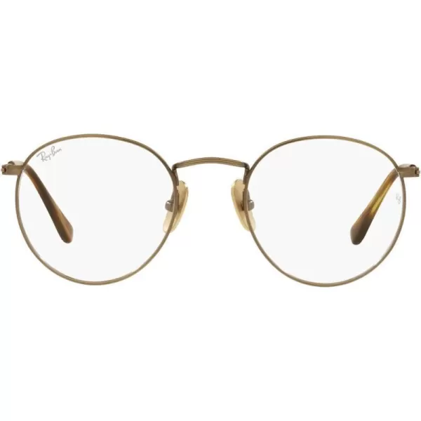 RayBan Rx8247v Round Titanium Prescription Eyewear FramesDemigloss Antique GoldDemo Lens