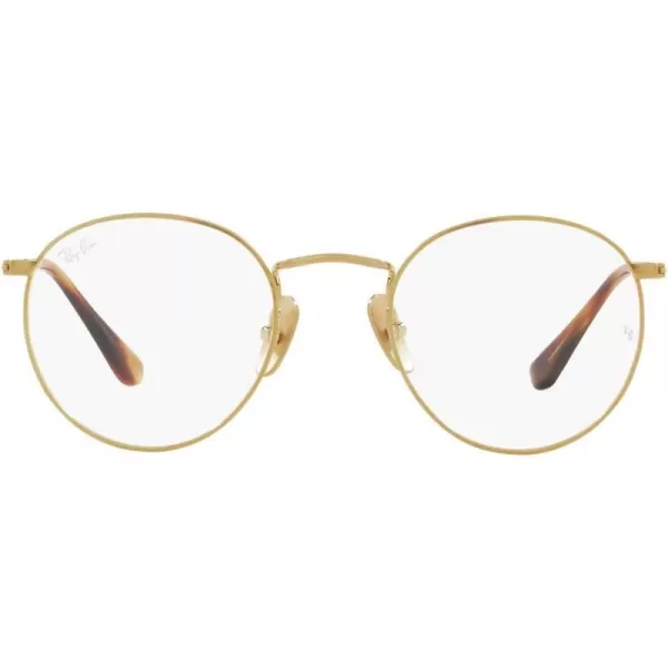 RayBan Rx8247v Round Titanium Prescription Eyewear FramesDemigloss Brushed GoldDemo Lens