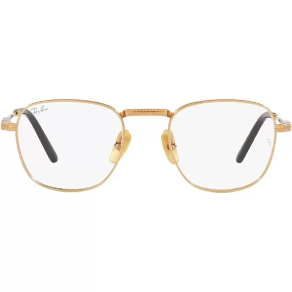 RayBan Rx8258v Frank Titanium Square Prescription Eyewear FramesGoldDemo Lens